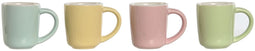 Set van koffiekopjes Home ESPRIT Geel Blauw Groen Roze Porselein 90 ml 4 Onderdelen