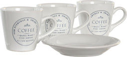 Set van Kopje met Schotel DKD Home Decor Metaal Wit Keramiek 90 ml
