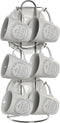 Set van Kopje met Schotel DKD Home Decor Metaal Wit Keramiek 90 ml