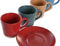 Set van Kopje met Schotel DKD Home Decor Rood Blauw Groen Geel Keramiek 180 ml