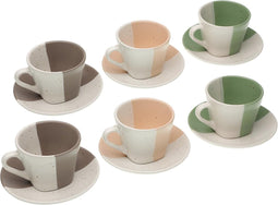 Set van Kopje met Schotel Versa Clara Keramisch (9 x 6,5 x 9 cm) (6 Onderdelen)