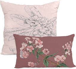 Set van kussenhoesjes HappyFriday Blooming Multicolour 2 Onderdelen