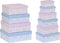 Set van opstapelbare opbergboxen DKD Home Decor Blauw Roze Karton (43,5 x 33,5 x 15,5 cm)