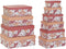Set van opstapelbare opbergboxen DKD Home Decor Blommor Karton