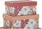 Set van opstapelbare opbergboxen DKD Home Decor Blommor Karton