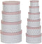 Set Van Opstapelbare Opbergboxen Dkd Home Decor Cirkelvormig Roze Karton