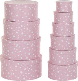 Set Van Opstapelbare Opbergboxen Dkd Home Decor Cirkelvormig Sterren Kinderen Karton