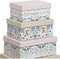Set Van Opstapelbare Opbergboxen Dkd Home Decor Dieren Blommor Karton (43,5 X 33,5 X 15,5 Cm)