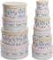 Set van opstapelbare opbergboxen DKD Home Decor dieren Cirkelvormig Blommor Karton (37,5 x 37,5 x 18 cm)