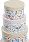 Set van opstapelbare opbergboxen DKD Home Decor dieren Cirkelvormig Blommor Karton (37,5 x 37,5 x 18 cm)
