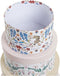 Set van opstapelbare opbergboxen DKD Home Decor dieren Cirkelvormig Blommor Karton (37,5 x 37,5 x 18 cm)