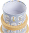 Set van opstapelbare opbergboxen DKD Home Decor dieren Cirkelvormig Blauw Karton (37,5 x 37,5 x 18 cm)