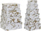 Set van opstapelbare opbergboxen DKD Home Decor Gouden Wit Karton