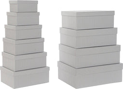 Set van opstapelbare opbergboxen DKD Home Decor Grijs Wit Vierkant Karton (43,5 x 33,5 x 15,5 cm)