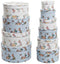 Set van opstapelbare opbergboxen DKD Home Decor Karton Stads 37,5 x 37,5 x 18 cm