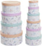 Set van opstapelbare opbergboxen DKD Home Decor Navy Cirkelvormig Karton (37,5 x 37,5 x 18 cm)