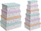 Set van opstapelbare opbergboxen DKD Home Decor Navy Karton (43,5 x 33,5 x 15,5 cm)