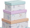 Set van opstapelbare opbergboxen DKD Home Decor Navy Karton (43,5 x 33,5 x 15,5 cm)