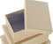 Set van opstapelbare opbergboxen DKD Home Decor Wit Vierkant Karton Mosterd (43,5 x 33,5 x 15,5 cm)