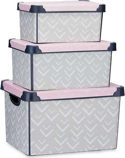 Set van opstapelbare opbergboxen Vibes 3 Onderdelen Plastic