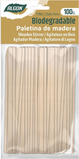 Set van roerstokjes voor koffie Algon 178 x 1,3 x 6 mm Hout 100 Stuks