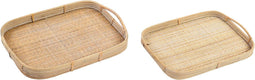Set van trays DKD Home Decor Bruin Rotan (51.5 x 36 x 7.5 cm) (44.5 x 31.5 x 6 cm) (2 pcs)