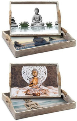 Set van trays DKD Home Decor Hout MDF (2 Onderdelen) (40 x 30 x 6 cm) (2 Stuks)