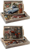 Set van trays DKD Home Decor Multicolour Hout MDF (2 Onderdelen) (40 x 30 x 6 cm) (2 Stuks)