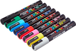 Set Viltstiften Uni-Ball POSCA Basic PC-5M Multicolour 8 Onderdelen (8 Stuks)