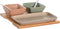 Set voor voorgerechtjes DKD Home Decor 24 x 23,5 x 1,5 cm Porselein Multicolour Bamboe 6 Onderdelen Scandinavisch