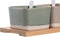 Set voor voorgerechtjes DKD Home Decor 29 x 11,5 x 1,5 cm Porselein Multicolour Bamboe Scandinavisch