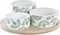 Set voor voorgerechtjes DKD Home Decor Lakens Bamboe Keramiek Tropisch (4 Onderdelen) (18 x 18 x 1 cm)