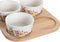 Set voor voorgerechtjes DKD Home Decor Natuurlijk Blauw Multicolour Keramiek Cottage Huizen (19,7 x 19,7 x 1 cm)