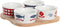 Set voor voorgerechtjes DKD Home Decor Natuurlijk Rood Blauw Wit Keramiek Mediterrane Huizen (19,7 x 19,7 x 1 cm)