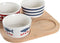 Set voor voorgerechtjes DKD Home Decor Natuurlijk Rood Blauw Wit Keramiek Mediterrane Huizen (19,7 x 19,7 x 1 cm)