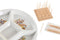 Set voor voorgerechtjes DKD Home Decor Natuurlijk Rood Multicolour Keramiek Cottage Huizen (23,5 x 23,5 x 7 cm)