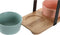 Set voor voorgerechtjes DKD Home Decor Porselein Multicolour Bamboe (20 x 10,5 x 14 cm) (3 Onderdelen)