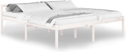 vidaXL - Seniorenbed - massief - grenenhout - wit - 200x200 - cm