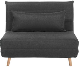 SETTEN - Slaapbank 1-zit - Donkergrijs - Polyester