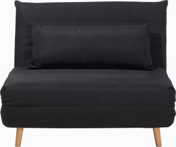 SETTEN - Slaapbank 1-zit - Zwart - Polyester