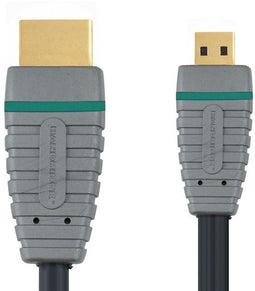 Bandridge 2m HDMI - Digitale AV-aansluiting - 4K en 3D - Grijs Zwart