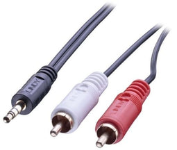 Lindy 35682 - Cinch / Jackplug Audio Aansluitkabel - 2x RCA naar 3,5 mm - Zwart