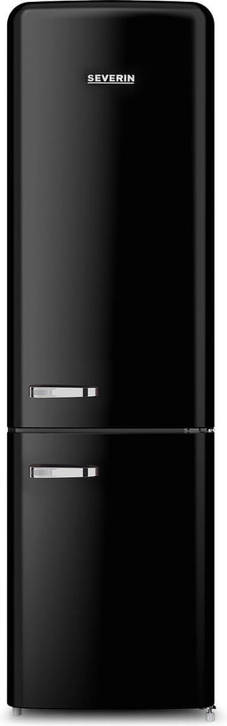 Severin 8928 - Koelvriescombinatie vrijstaand - retro koelkast - zwart