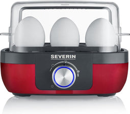 Severin EK 3168 Eierkoker Rood metallic rvs-zwart 1-6 eieren