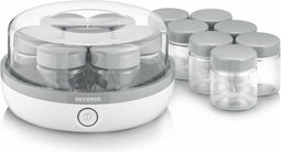 SEVERIN JG3520.760 Yoghurtmaker met receptenboek, 14 potten van elk 150 ml, BPA-vrij, memo-indeling, kabelhaspel, 13 W