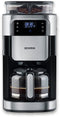 Severin KA 4813 Filter Koffiezetapparaat met bonenmaler - Glazen kan - Extra stille werking - Zwart / Rvs