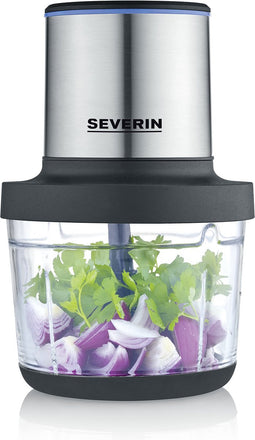 Severin KM 3866 - Draadloze elektrische hakmolen - BPA vrij - vaatwasser bestendig - 2 power levels - Zwart/RVS