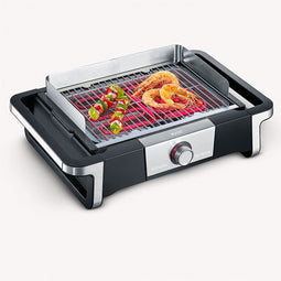 Severin PG 8118 DigitalBOOST S 3000 W Grill Electrisch Kookunit Zwart, Zilver