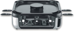 Severin RG 2379 SEVENTO rook- en geurloze raclette/gourmet - downdraft technologie - 8 personen - 1900 W Zwart/Zilver