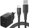 Accezz Wall Charger - USB-C en USB-A - Power Delivery 20W - Zwart